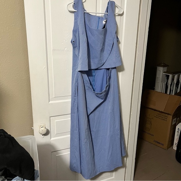 Madri Collection Crossover Dress Sky Blue Stripe XXL L2 - Picture 6 of 10